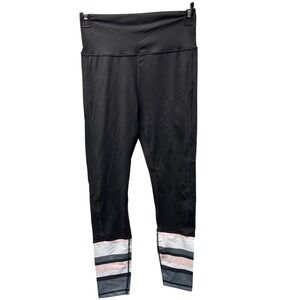 Sarahs Day x White Fox Active Womens Black Striped Leggings Medium High Waist